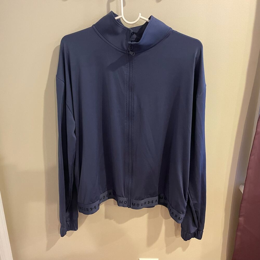Under Armour Women's Blue Heat Gear Loose Zip Up Sweatshirt Size XL